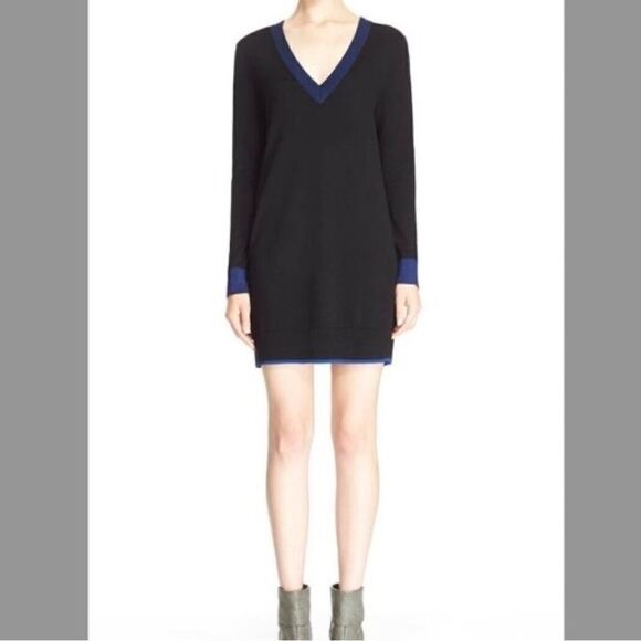 RAG & BONE Jean Kendra V-Neck Sweater Dress Black Size XS - Picture 1 of 7